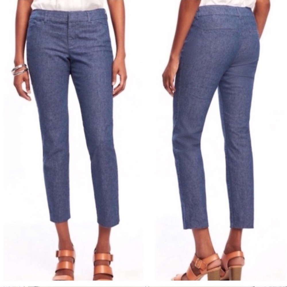 OLD NAVY Pixie chambray mid-rise pant ankle length 18 NWT